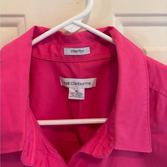 Liz Claiborne Bright Pink Button Down Shirt - Picture 3 of 4